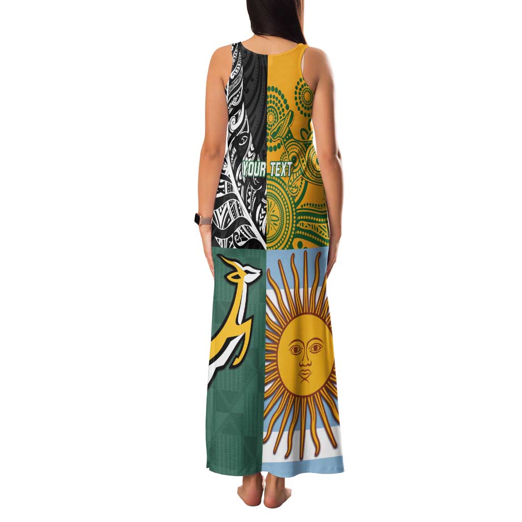 Personalised Rugby 2025 Championship Family Matching Tank Maxi Dress and Hawaiian Shirt Combination of Southern Hemisphere Countries - Aussie Hoodie