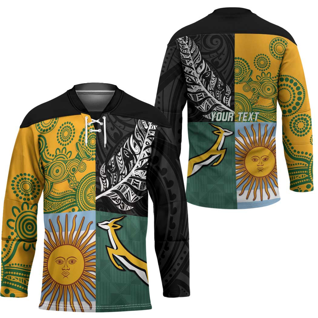Personalised Rugby 2025 Championship Hockey Jersey Combination of Southern Hemisphere Countries - Aussie Hoodie