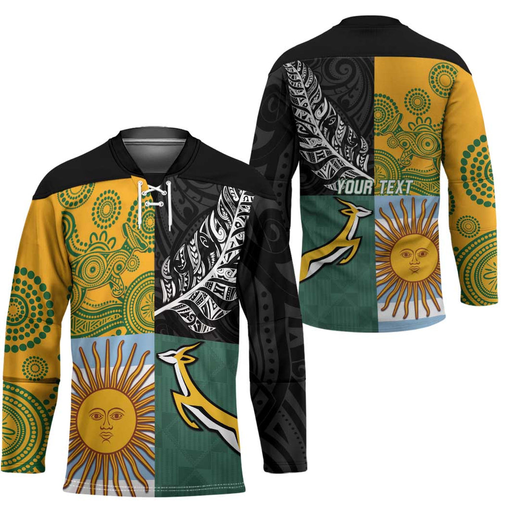 Personalised Rugby 2025 Championship Hockey Jersey Combination of Southern Hemisphere Countries - Aussie Hoodie