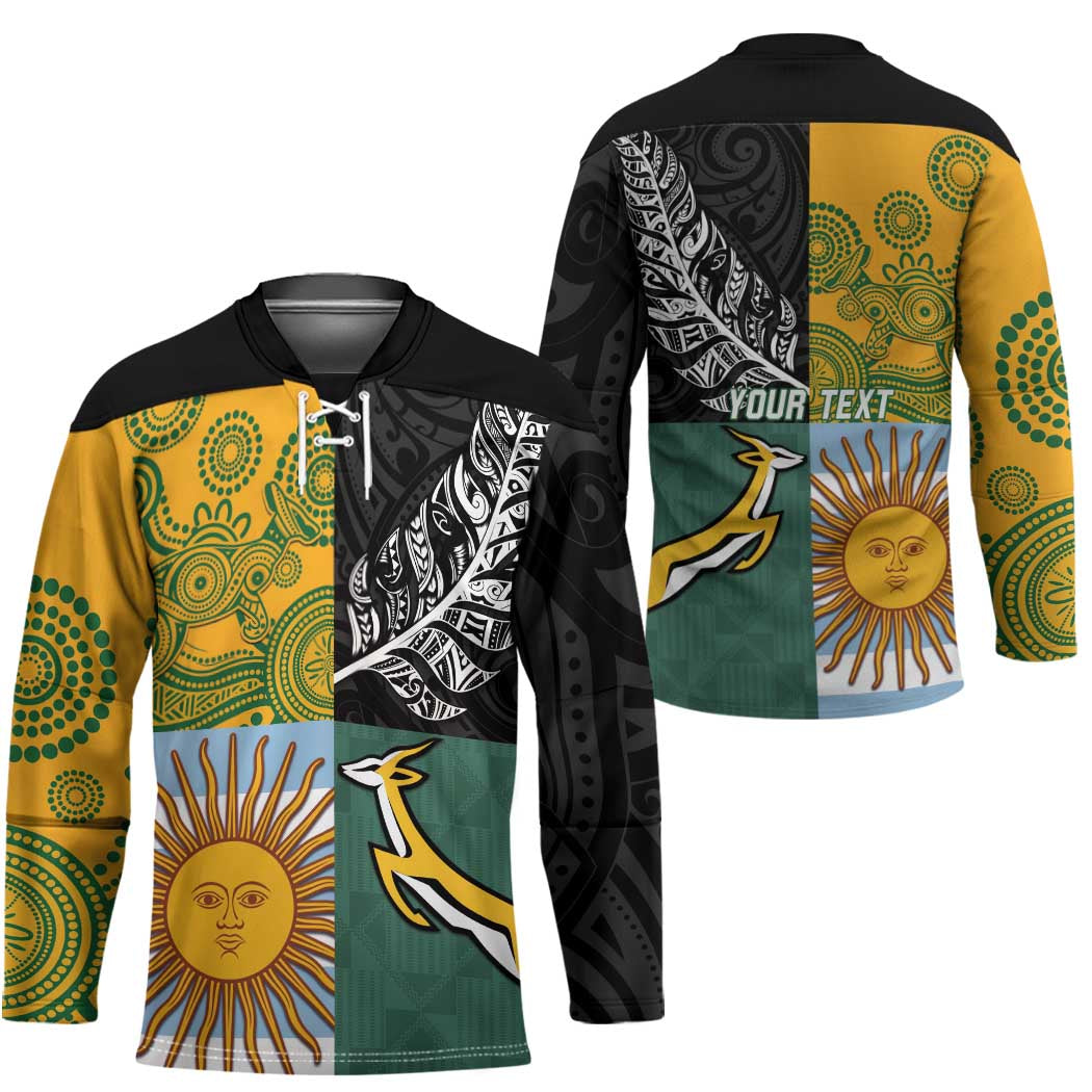 Personalised Rugby 2025 Championship Hockey Jersey Combination of Southern Hemisphere Countries - Aussie Hoodie