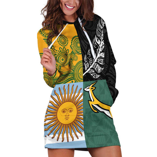 Personalised Rugby 2025 Championship Hoodie Dress Combination of Southern Hemisphere Countries - Aussie Hoodie