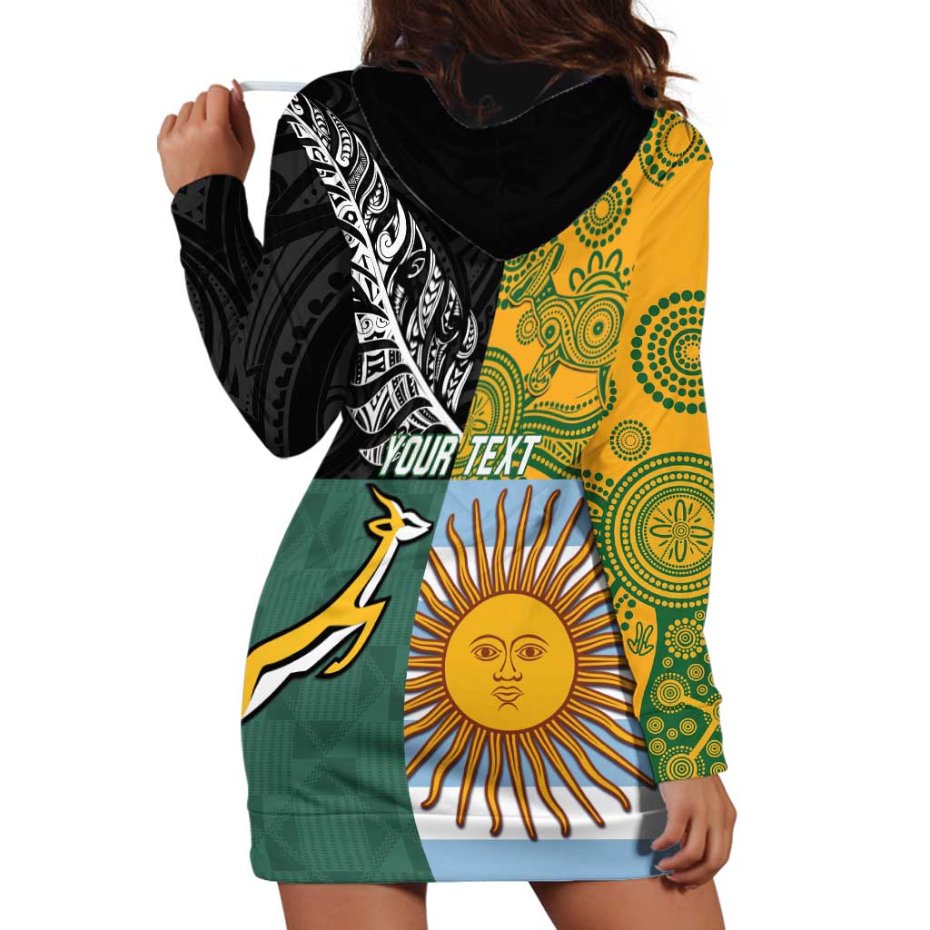 Personalised Rugby 2025 Championship Hoodie Dress Combination of Southern Hemisphere Countries - Aussie Hoodie