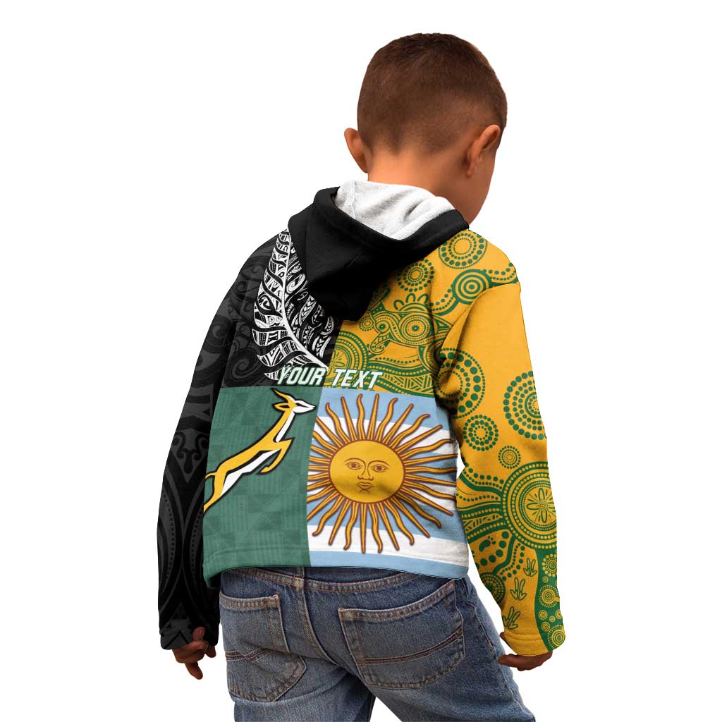 Personalised Rugby 2025 Championship Kid Hoodie Combination of Southern Hemisphere Countries - Aussie Hoodie
