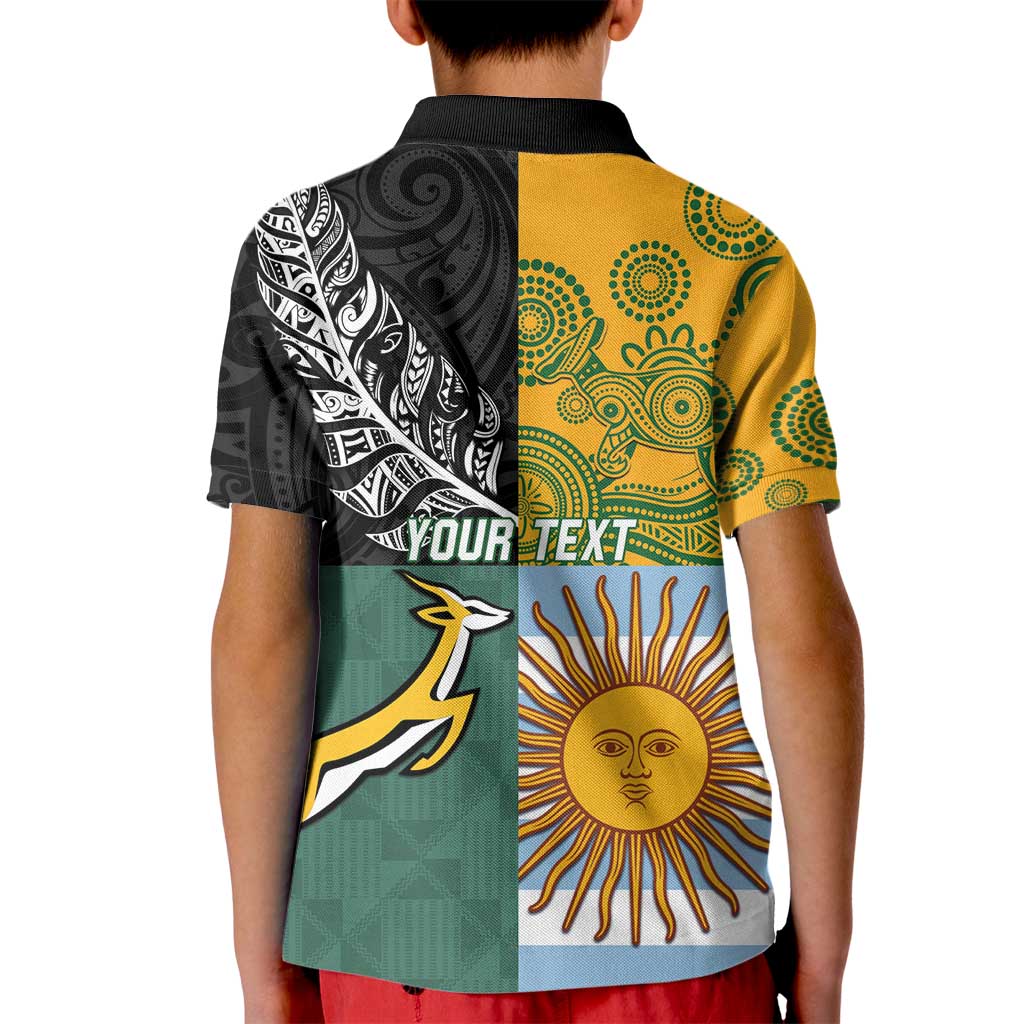 Personalised Rugby 2025 Championship Kid Polo Shirt Combination of Southern Hemisphere Countries - Aussie Hoodie