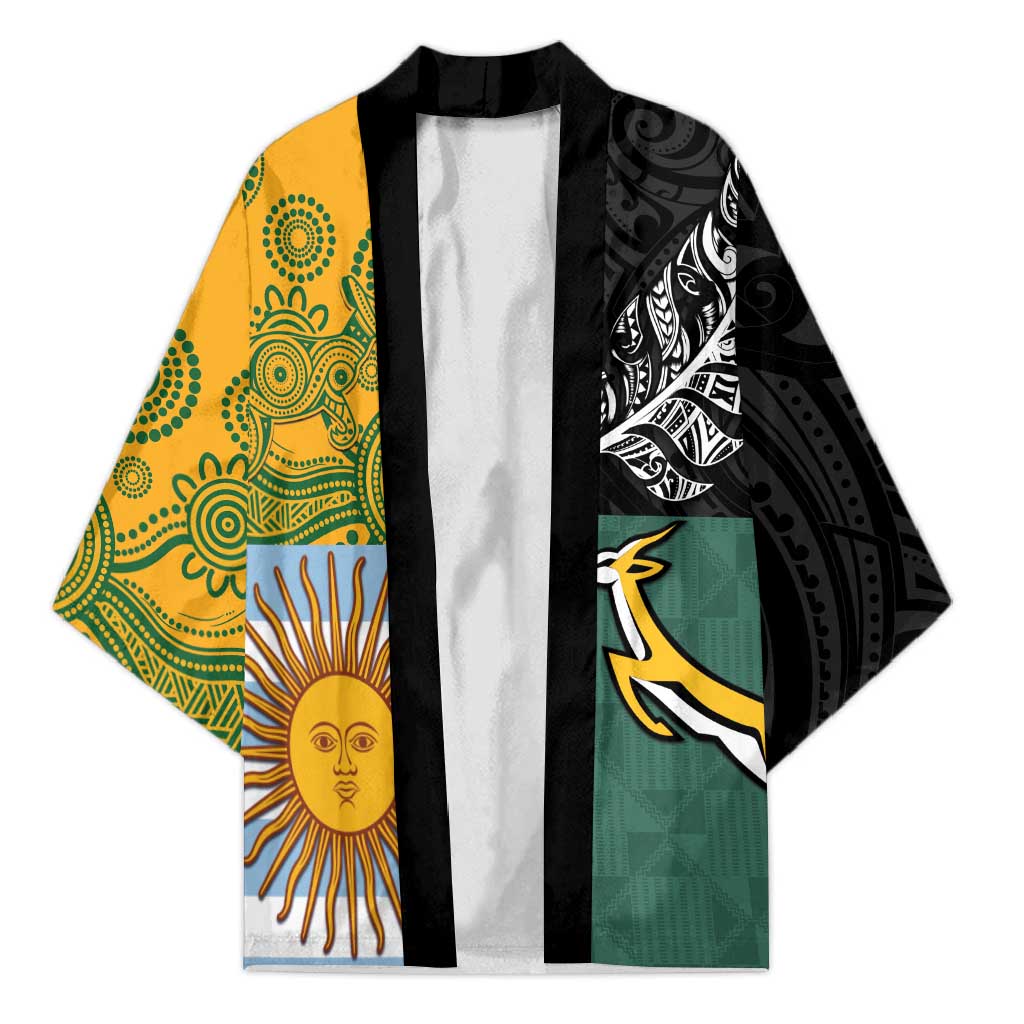 Personalised Rugby 2025 Championship Kimono Combination of Southern Hemisphere Countries - Aussie Hoodie