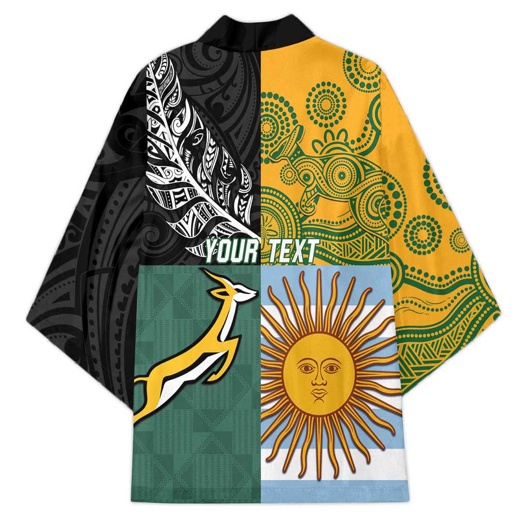 Personalised Rugby 2025 Championship Kimono Combination of Southern Hemisphere Countries - Aussie Hoodie
