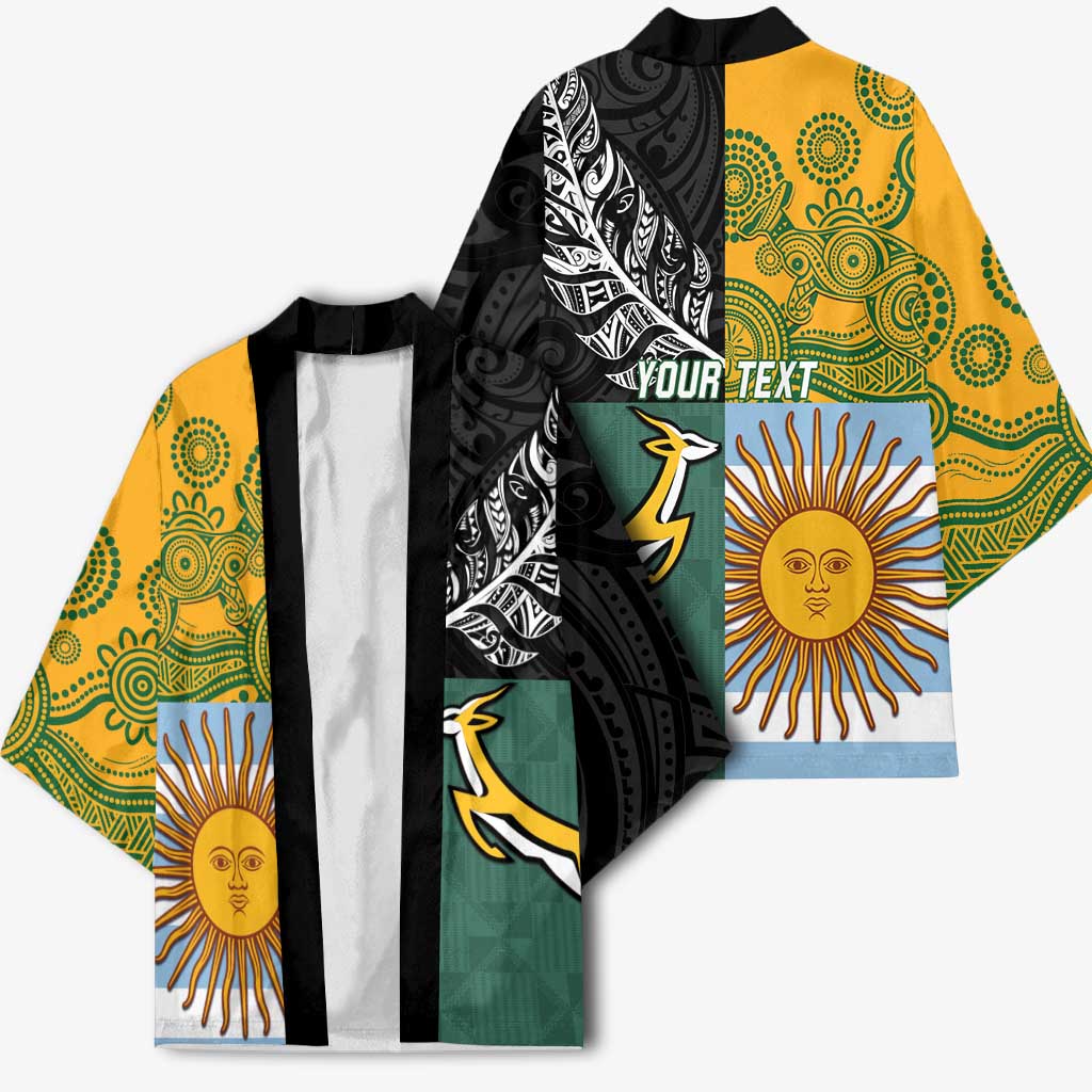Personalised Rugby 2025 Championship Kimono Combination of Southern Hemisphere Countries - Aussie Hoodie