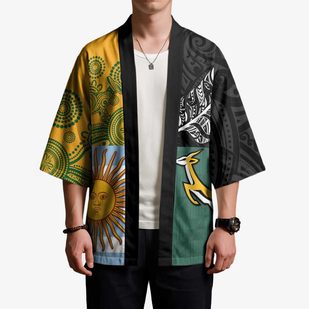Personalised Rugby 2025 Championship Kimono Combination of Southern Hemisphere Countries - Aussie Hoodie