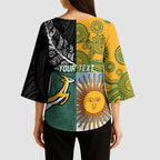 Personalised Rugby 2025 Championship Kimono Sleeve Blouse Combination of Southern Hemisphere Countries - Aussie Hoodie