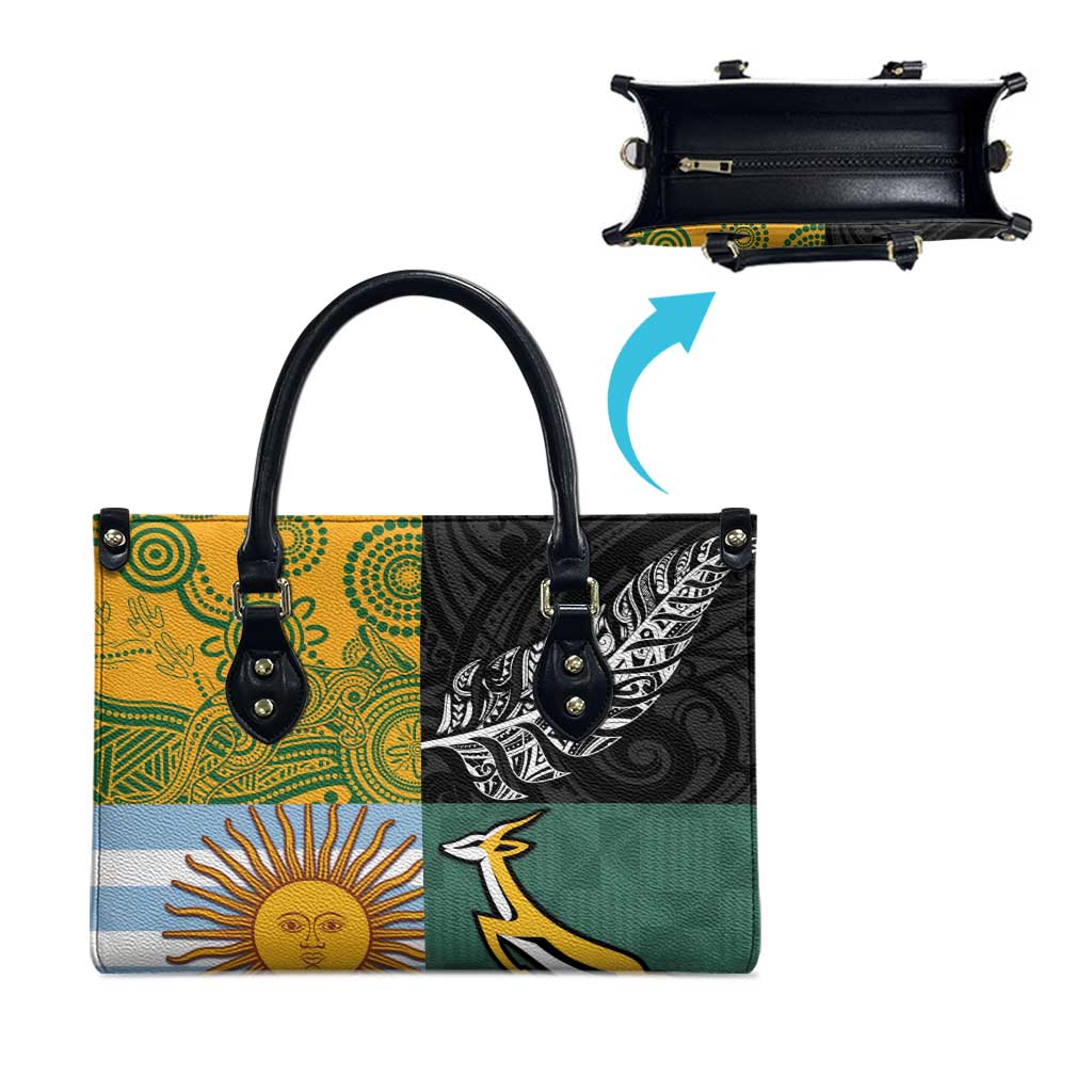 Rugby 2025 Championship Leather Bag Combination of Southern Hemisphere Countries - Aussie Hoodie