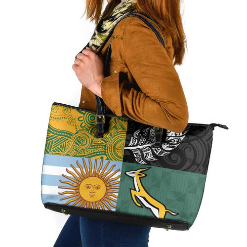 Rugby 2025 Championship Leather Tote Bag Combination of Southern Hemisphere Countries - Aussie Hoodie