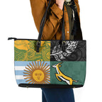 Rugby 2025 Championship Leather Tote Bag Combination of Southern Hemisphere Countries - Aussie Hoodie