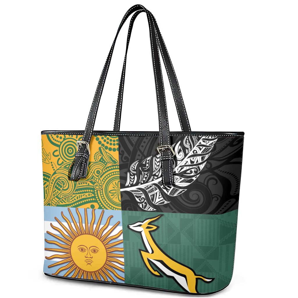 Rugby 2025 Championship Leather Tote Bag Combination of Southern Hemisphere Countries - Aussie Hoodie