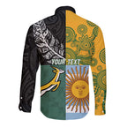 Personalised Rugby 2025 Championship Long Sleeve Button Shirt Combination of Southern Hemisphere Countries - Aussie Hoodie