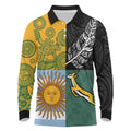 Personalised Rugby 2025 Championship Long Sleeve Polo Shirt Combination of Southern Hemisphere Countries - Aussie Hoodie