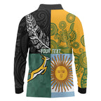 Personalised Rugby 2025 Championship Long Sleeve Polo Shirt Combination of Southern Hemisphere Countries - Aussie Hoodie