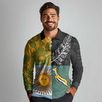 Personalised Rugby 2025 Championship Long Sleeve Polo Shirt Combination of Southern Hemisphere Countries - Aussie Hoodie