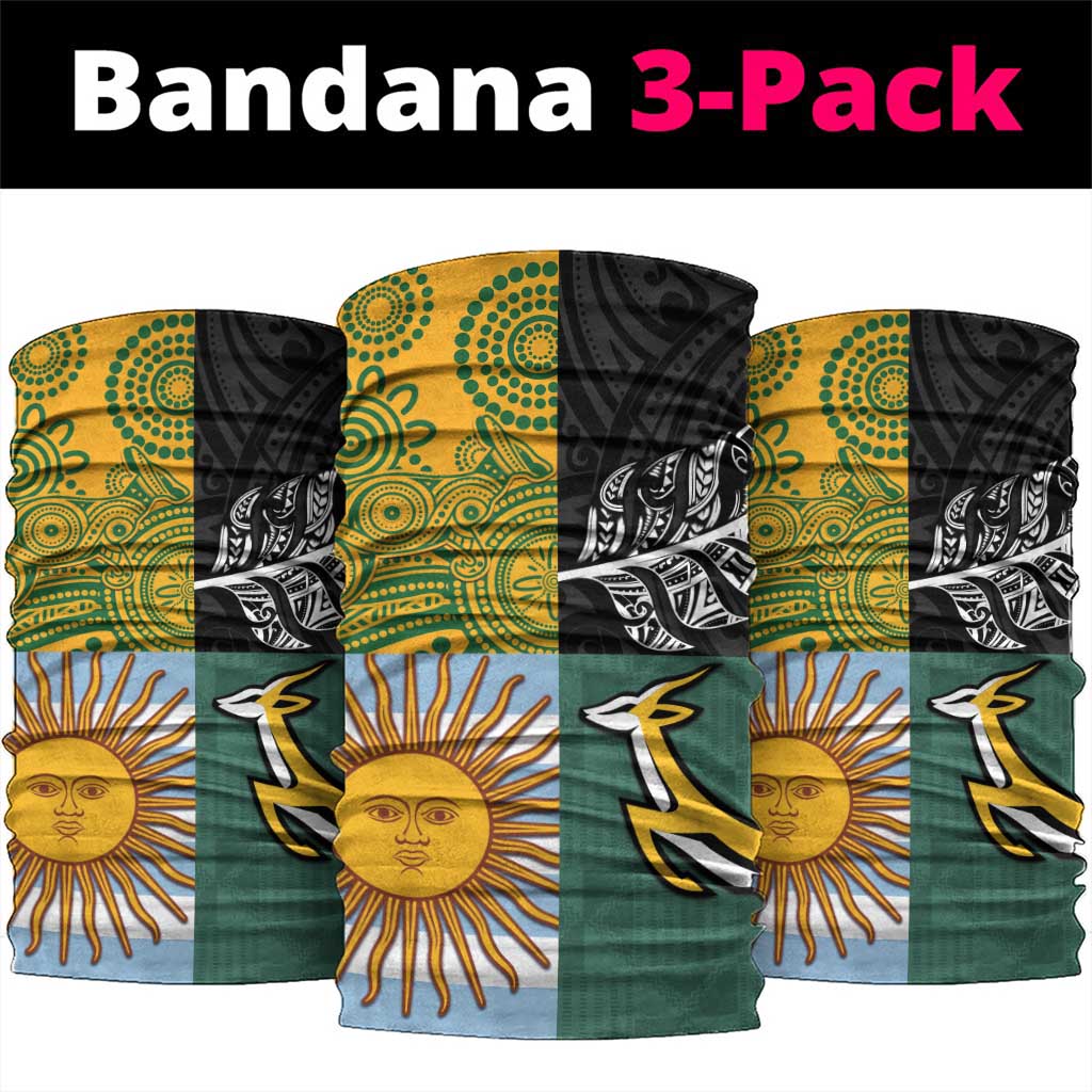 Rugby 2025 Championship Neck Gaiter Combination of Southern Hemisphere Countries - Aussie Hoodie