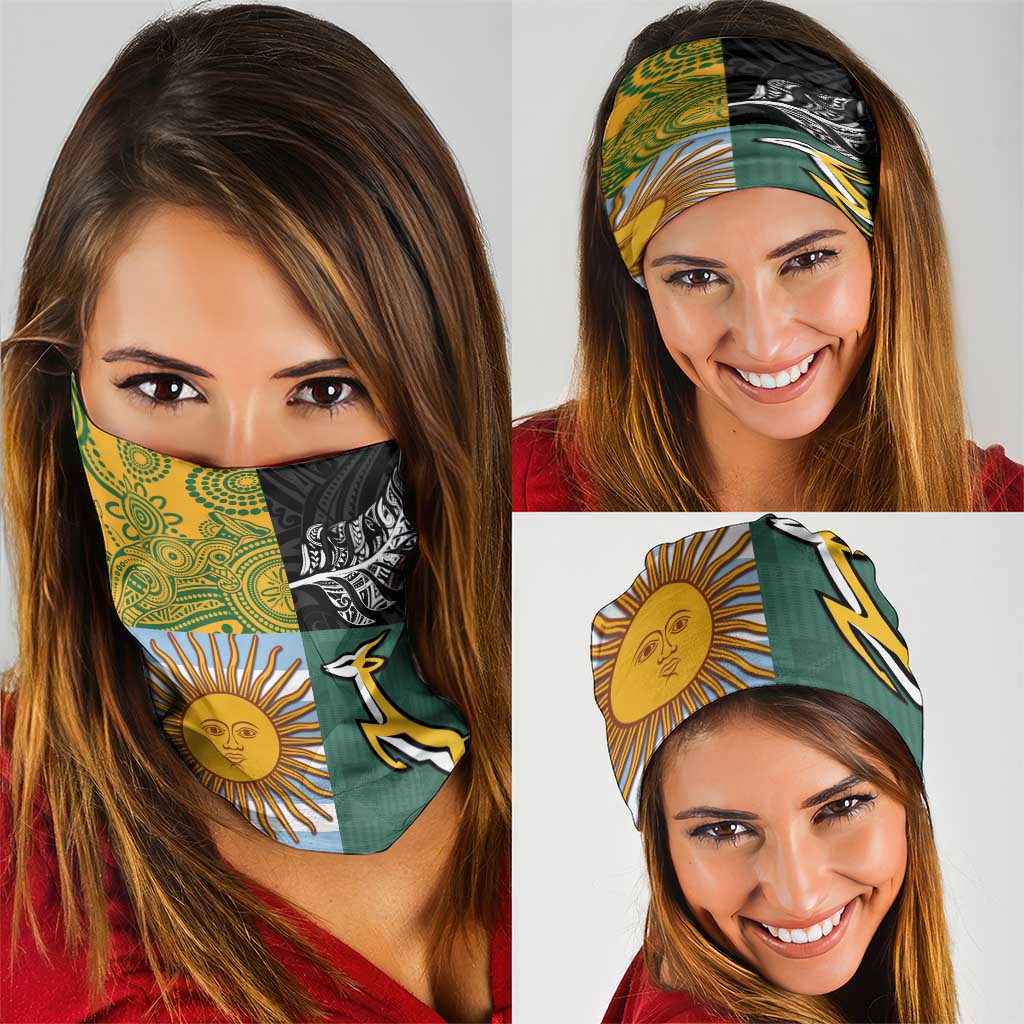 Rugby 2025 Championship Neck Gaiter Combination of Southern Hemisphere Countries - Aussie Hoodie