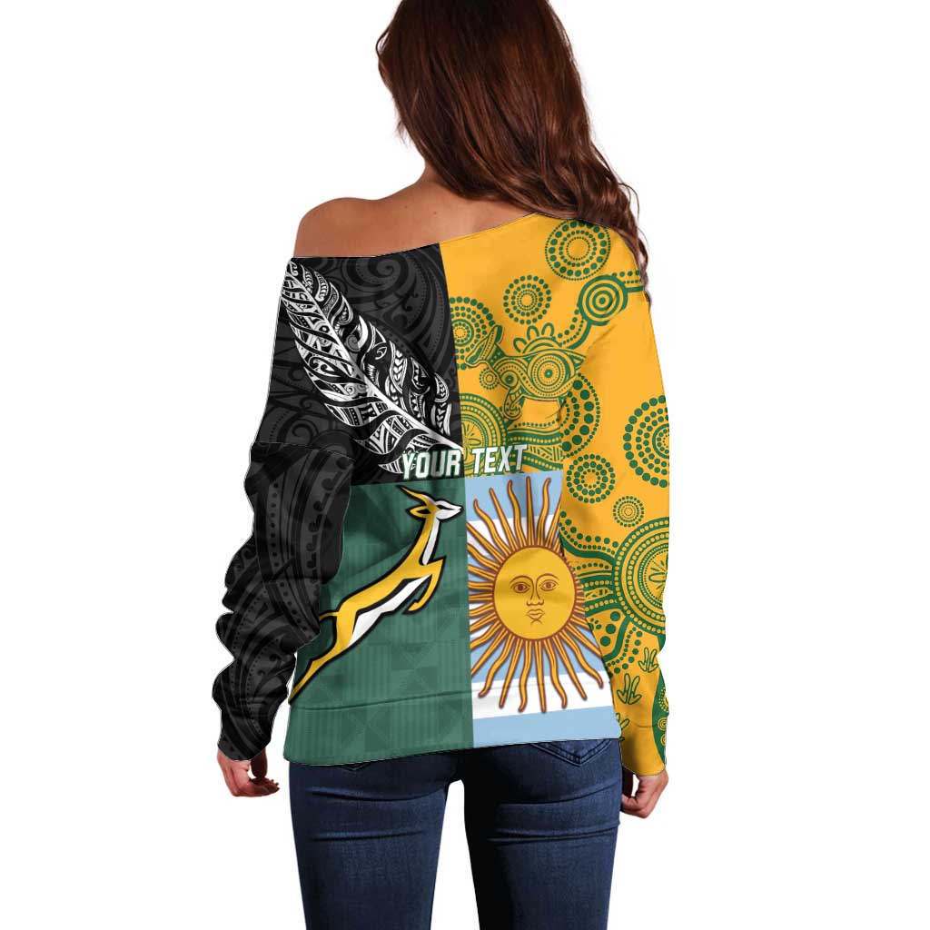 Personalised Rugby 2025 Championship Off Shoulder Sweater Combination of Southern Hemisphere Countries - Aussie Hoodie