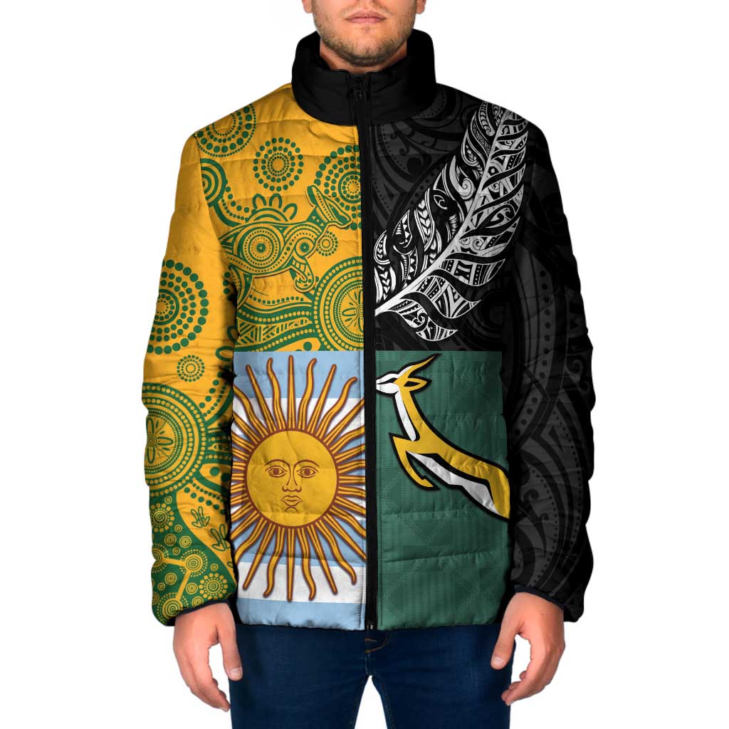 Personalised Rugby 2025 Championship Padded Jacket Combination of Southern Hemisphere Countries - Aussie Hoodie