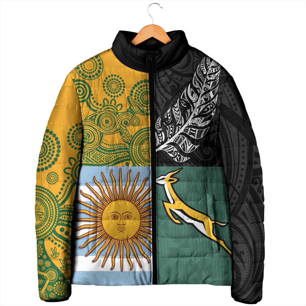 Personalised Rugby 2025 Championship Padded Jacket Combination of Southern Hemisphere Countries - Aussie Hoodie