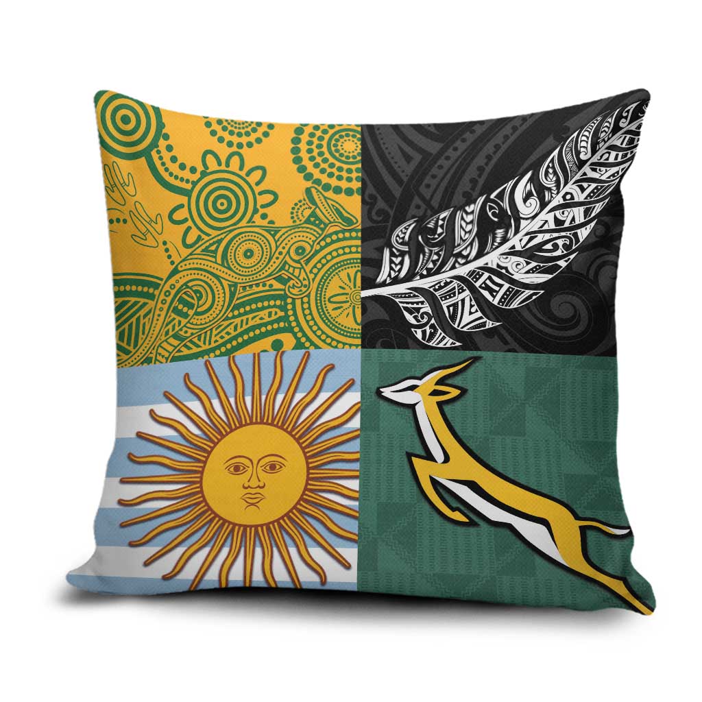 Rugby 2025 Championship Pillow Cover Combination of Southern Hemisphere Countries - Aussie Hoodie