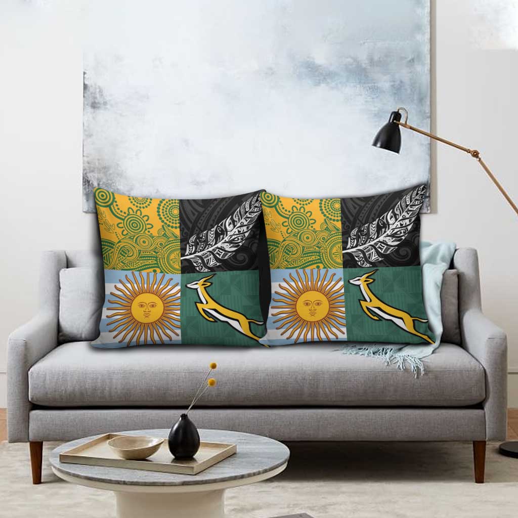 Rugby 2025 Championship Pillow Cover Combination of Southern Hemisphere Countries - Aussie Hoodie