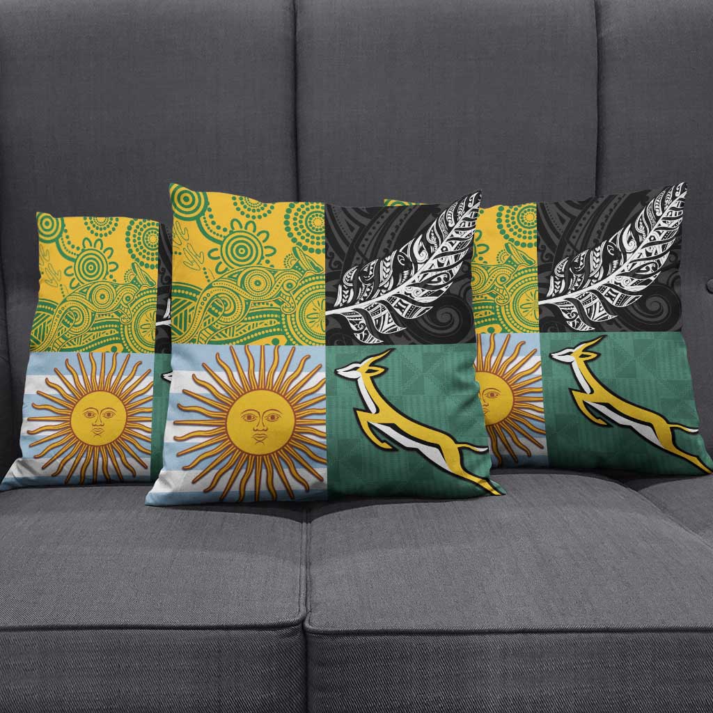 Rugby 2025 Championship Pillow Cover Combination of Southern Hemisphere Countries - Aussie Hoodie