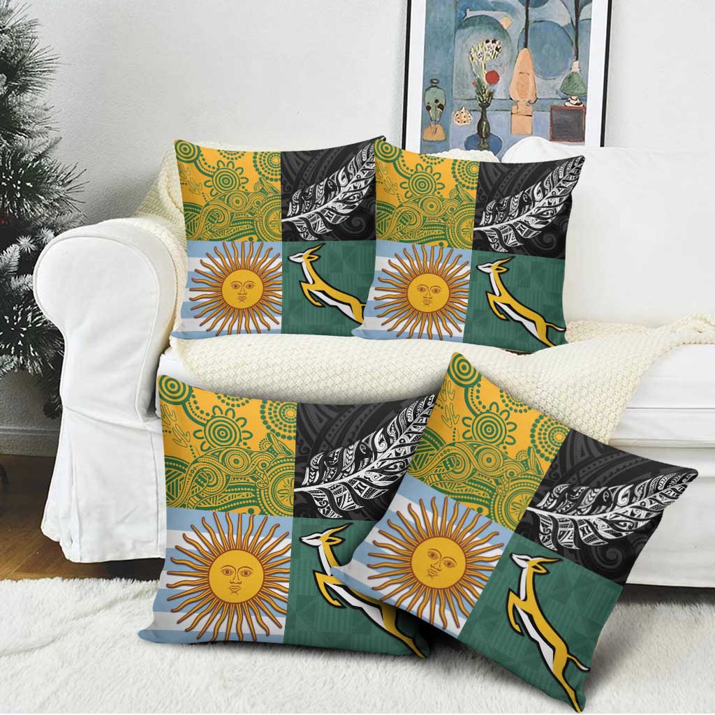 Rugby 2025 Championship Pillow Cover Combination of Southern Hemisphere Countries - Aussie Hoodie