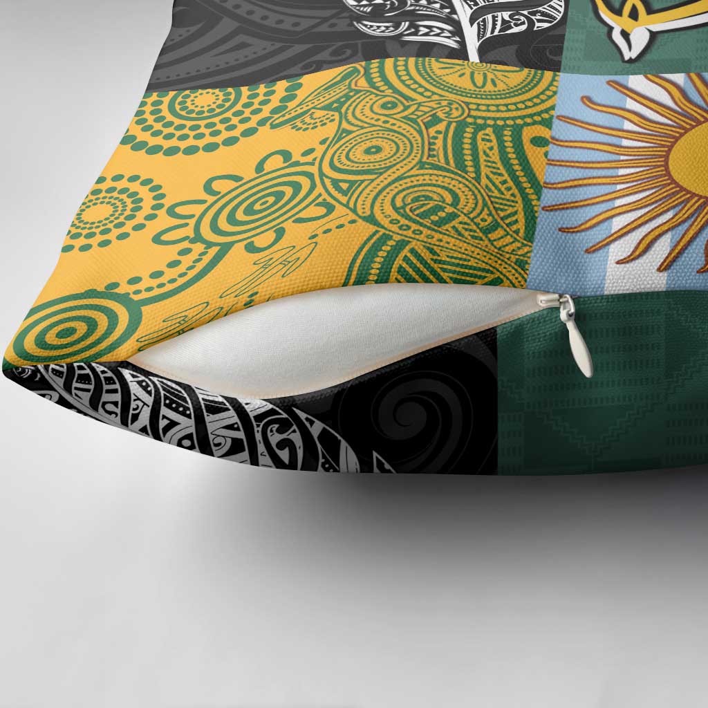 Rugby 2025 Championship Pillow Cover Combination of Southern Hemisphere Countries - Aussie Hoodie
