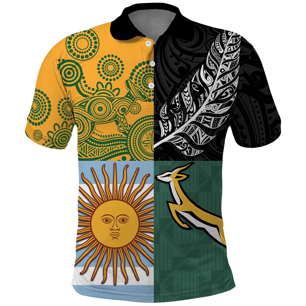 Personalised Rugby 2025 Championship Polo Shirt Combination of Southern Hemisphere Countries - Aussie Hoodie