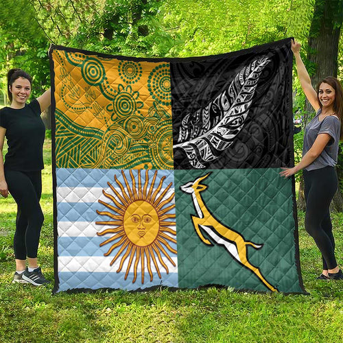 Rugby 2025 Championship Quilt Combination of Southern Hemisphere Countries - Aussie Hoodie
