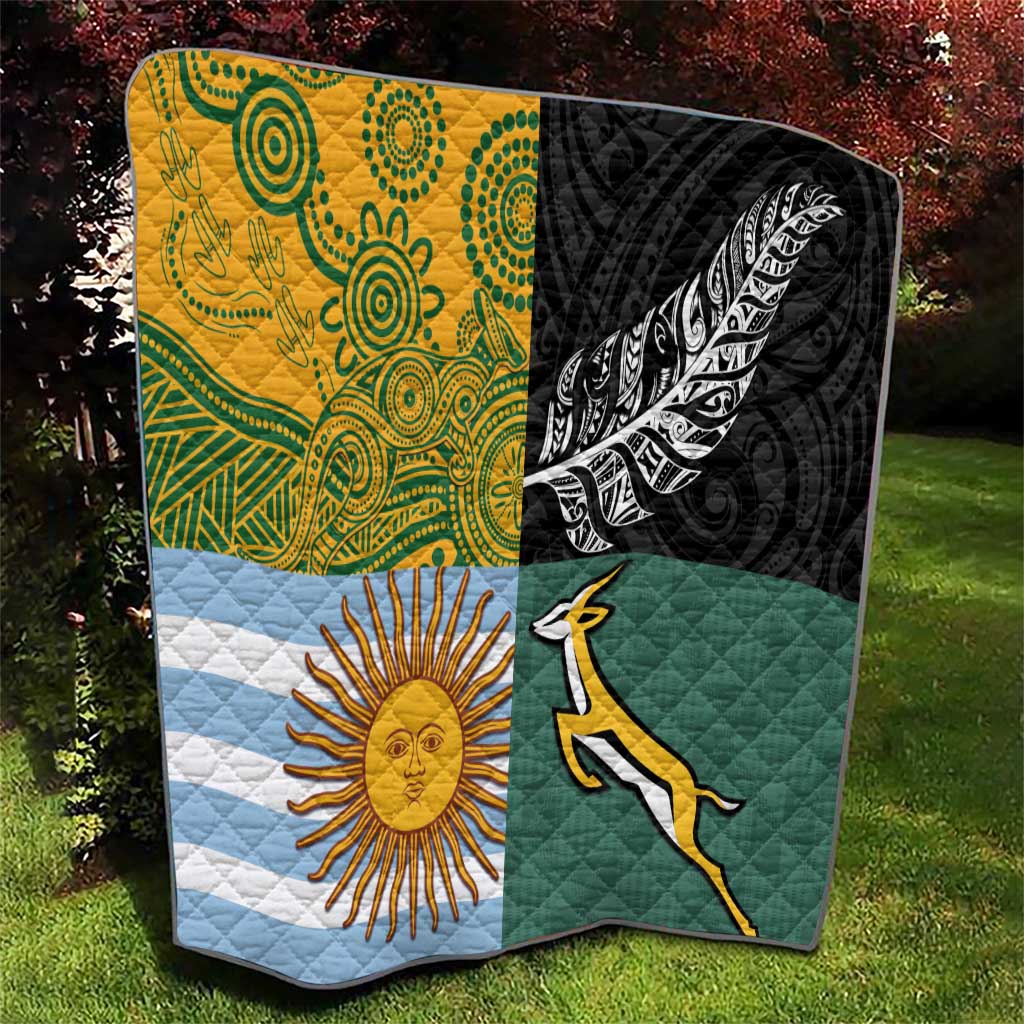 Rugby 2025 Championship Quilt Combination of Southern Hemisphere Countries - Aussie Hoodie