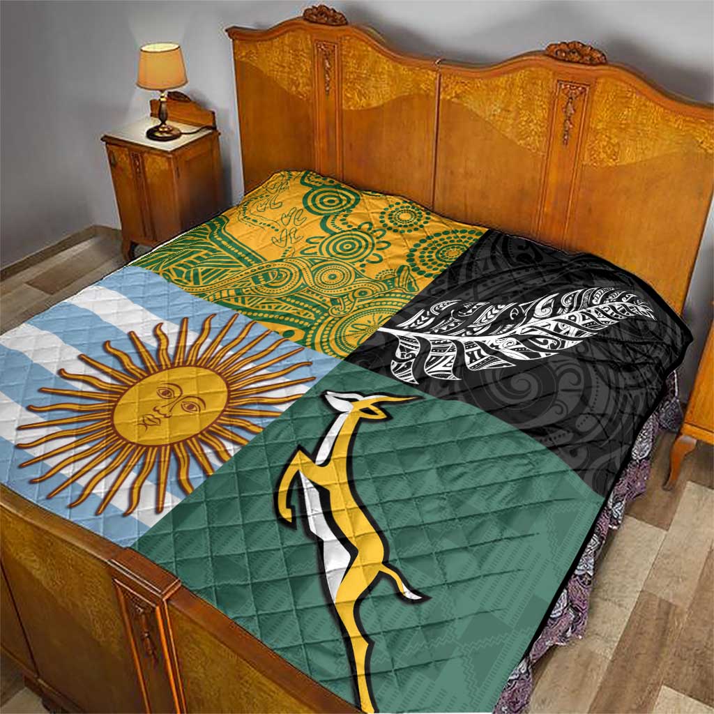 Rugby 2025 Championship Quilt Combination of Southern Hemisphere Countries - Aussie Hoodie