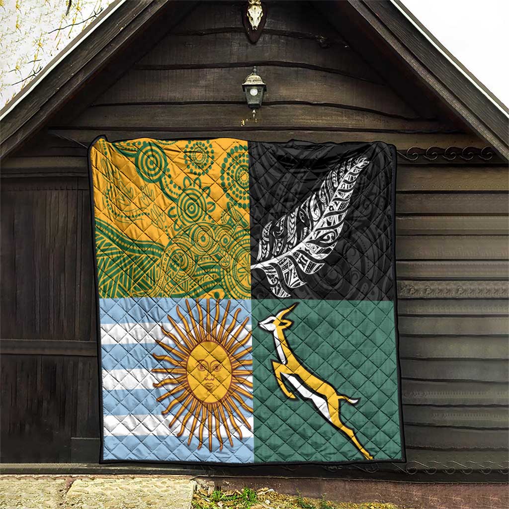 Rugby 2025 Championship Quilt Combination of Southern Hemisphere Countries - Aussie Hoodie