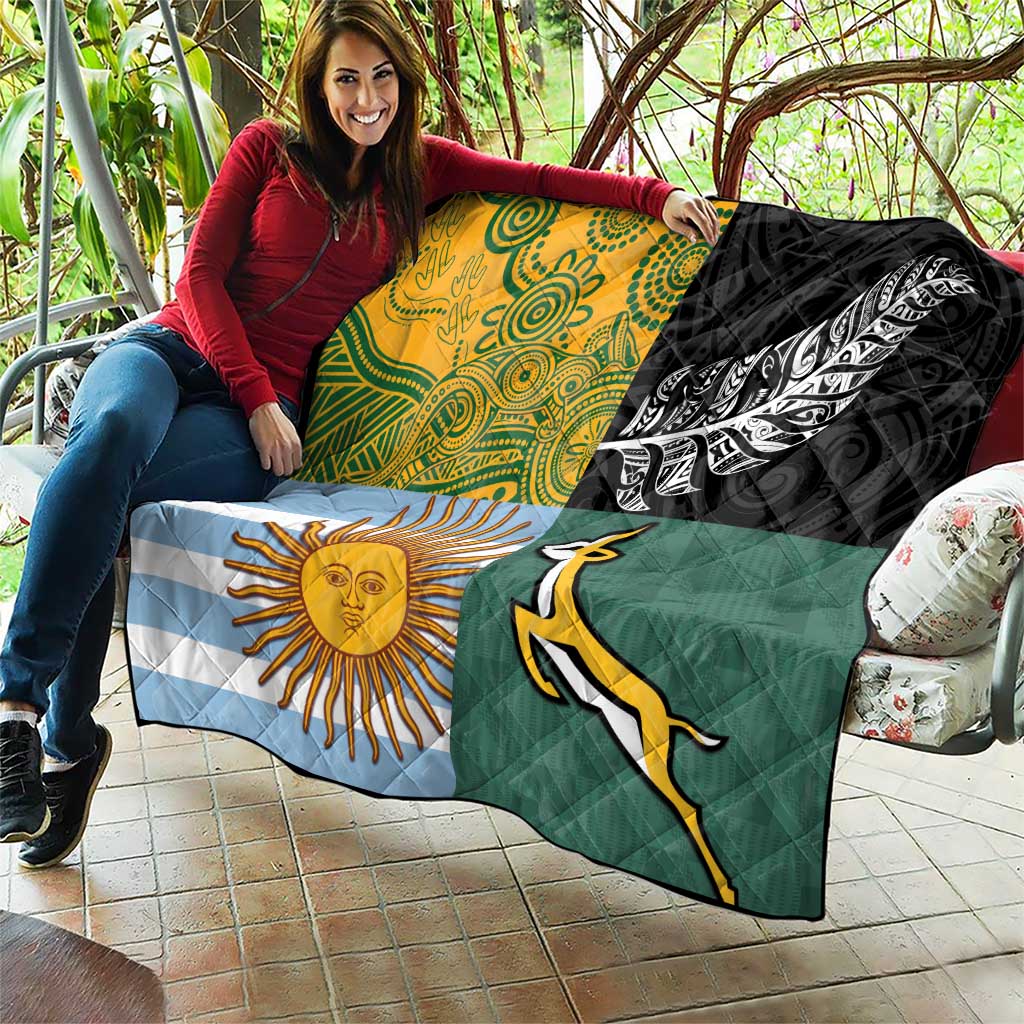 Rugby 2025 Championship Quilt Combination of Southern Hemisphere Countries - Aussie Hoodie