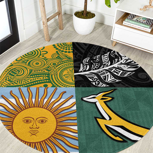 Rugby 2025 Championship Round Carpet Combination of Southern Hemisphere Countries - Aussie Hoodie