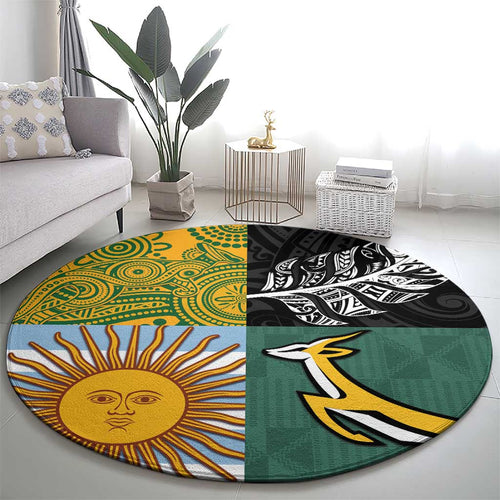 Rugby 2025 Championship Round Carpet Combination of Southern Hemisphere Countries - Aussie Hoodie
