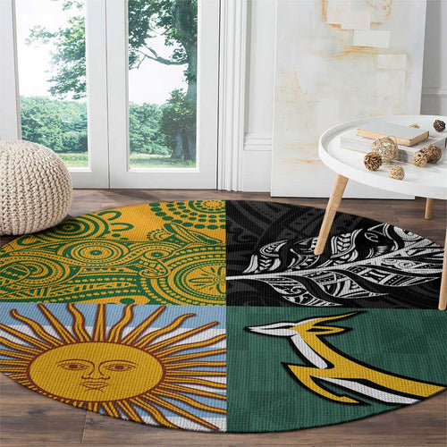 Rugby 2025 Championship Round Carpet Combination of Southern Hemisphere Countries - Aussie Hoodie