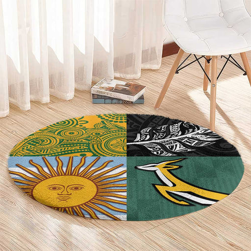 Rugby 2025 Championship Round Carpet Combination of Southern Hemisphere Countries - Aussie Hoodie