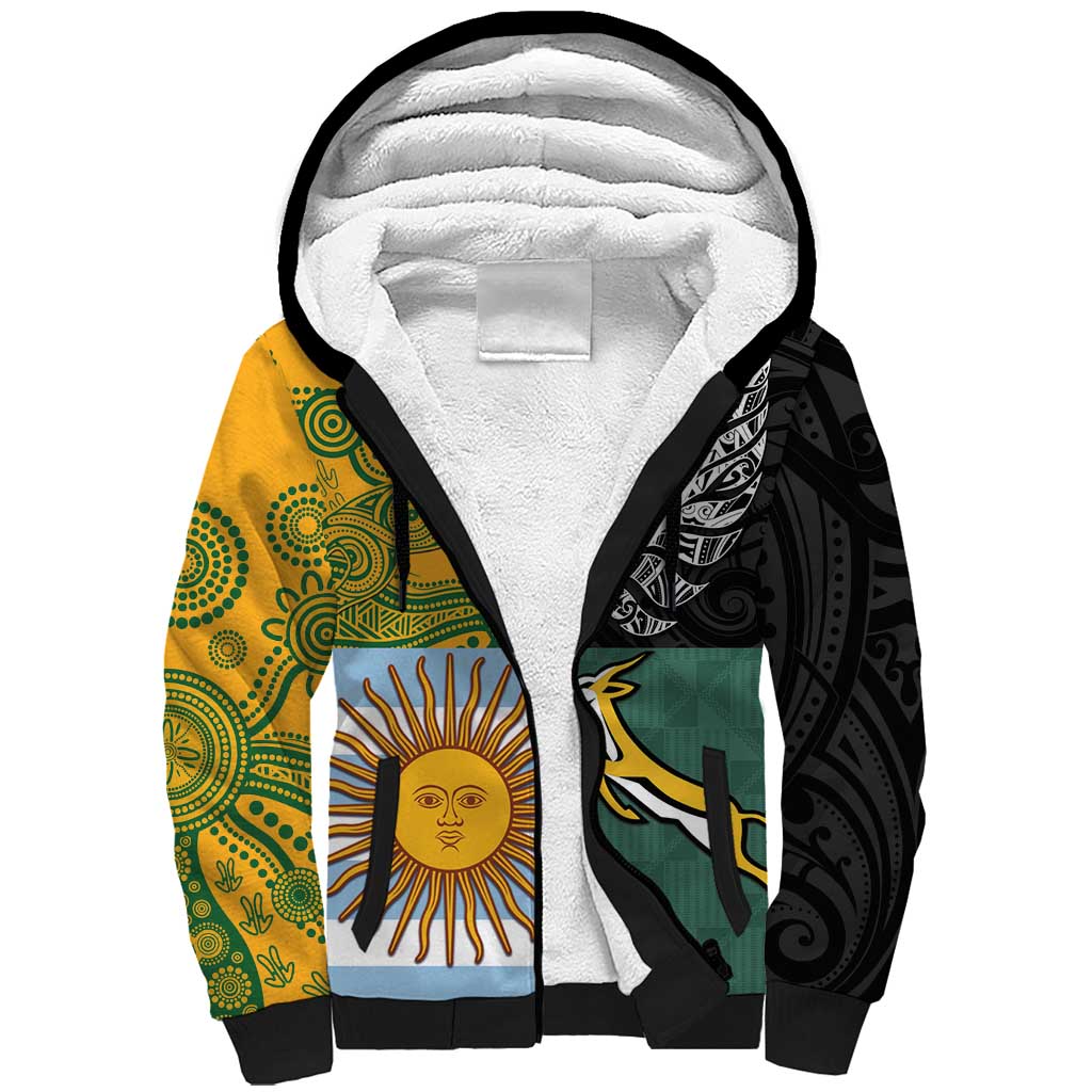 Personalised Rugby 2025 Championship Sherpa Hoodie Combination of Southern Hemisphere Countries - Aussie Hoodie