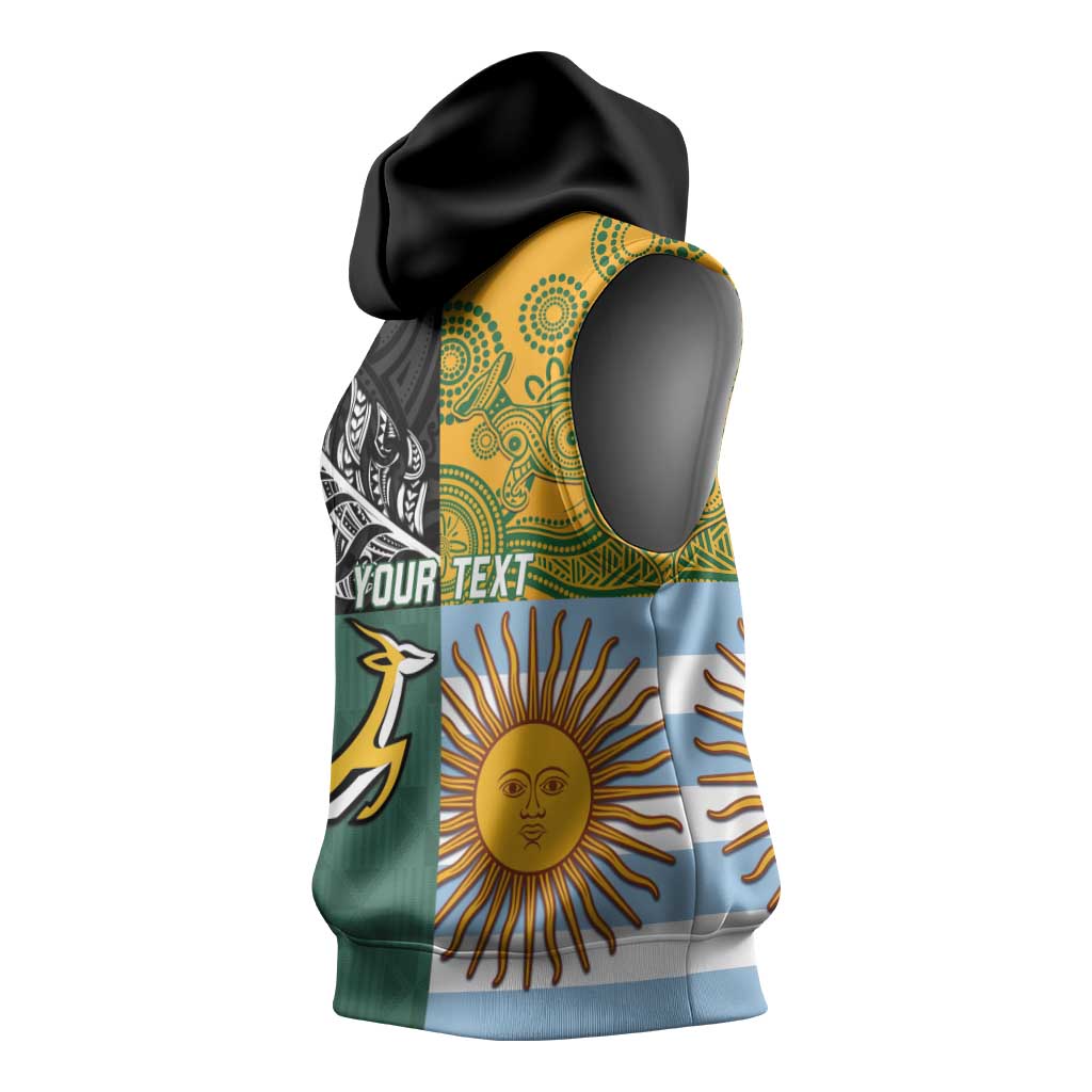 Personalised Rugby 2025 Championship Sleeveless Hoodie Combination of Southern Hemisphere Countries - Aussie Hoodie