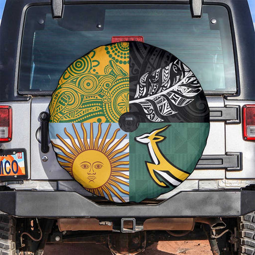 Rugby 2025 Championship Spare Tire Cover Combination of Southern Hemisphere Countries - Aussie Hoodie