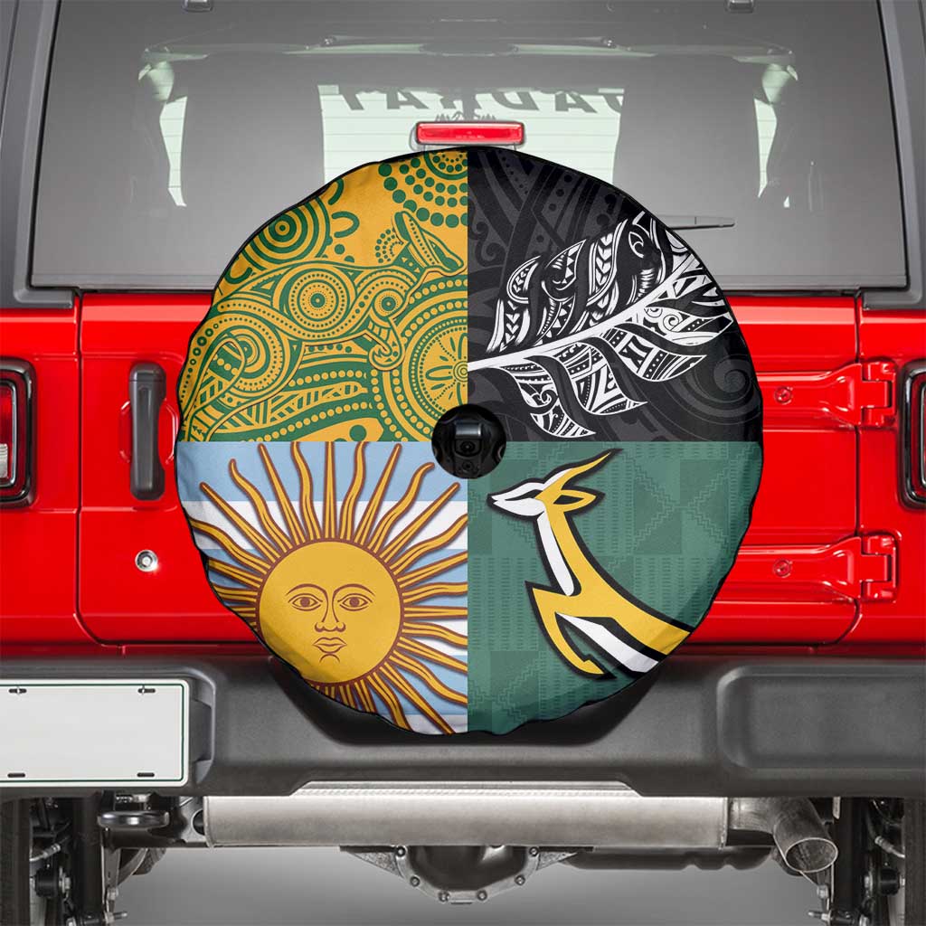 Rugby 2025 Championship Spare Tire Cover Combination of Southern Hemisphere Countries - Aussie Hoodie