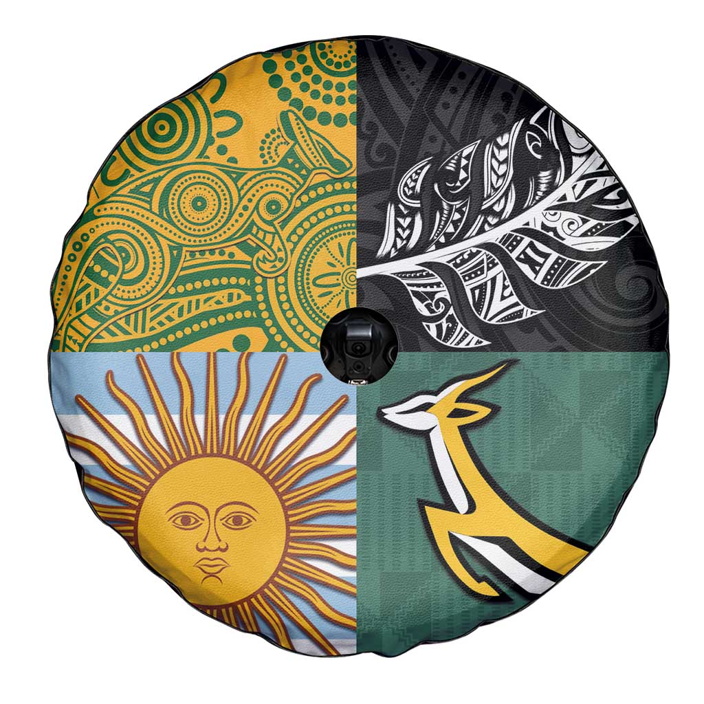Rugby 2025 Championship Spare Tire Cover Combination of Southern Hemisphere Countries - Aussie Hoodie