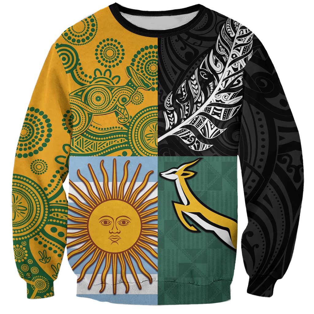 Personalised Rugby 2025 Championship Sweatshirt Combination of Southern Hemisphere Countries - Aussie Hoodie