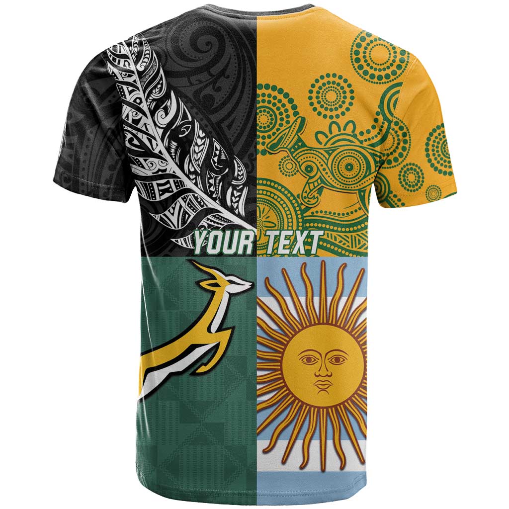 Personalised Rugby 2025 Championship T Shirt Combination of Southern Hemisphere Countries - Aussie Hoodie