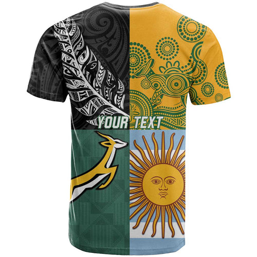 Personalised Rugby 2025 Championship T Shirt Combination of Southern Hemisphere Countries - Aussie Hoodie