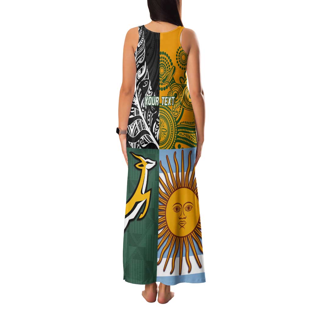 Personalised Rugby 2025 Championship Tank Maxi Dress Combination of Southern Hemisphere Countries - Aussie Hoodie
